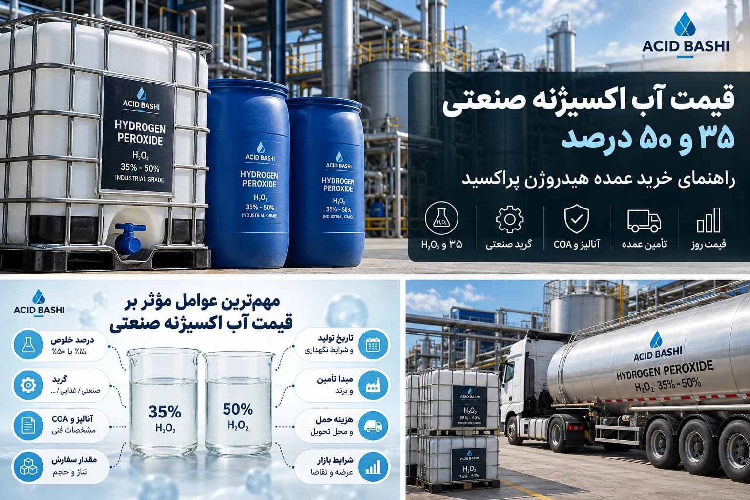 مقایسه آب اکسیژنه ۳۵ درصد و ۵۰ درصد