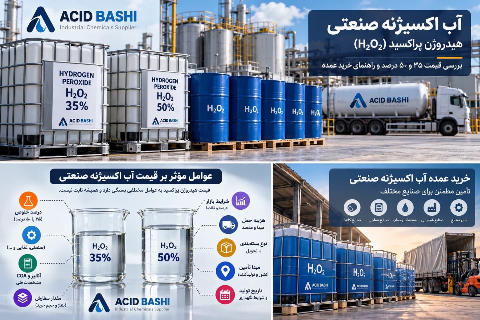 عوامل موثر بر قیمت آب اکسیژنه صنعتی