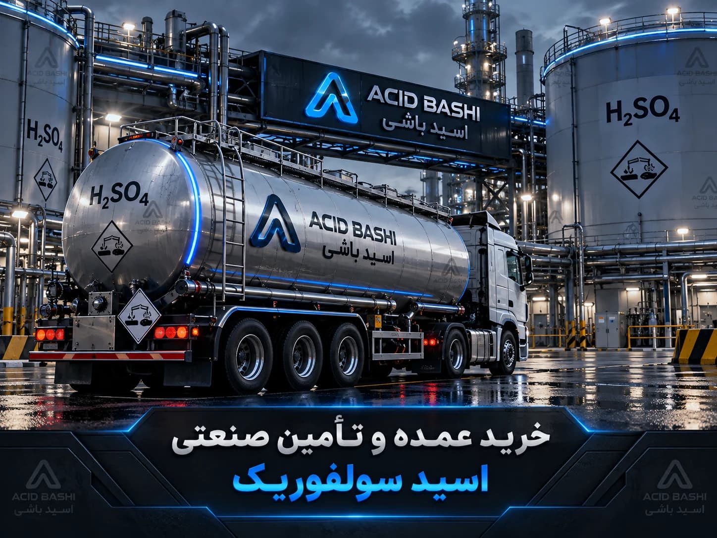 خرید عمده و تناژی اسید سولفوریک صنعتی اسید باشی